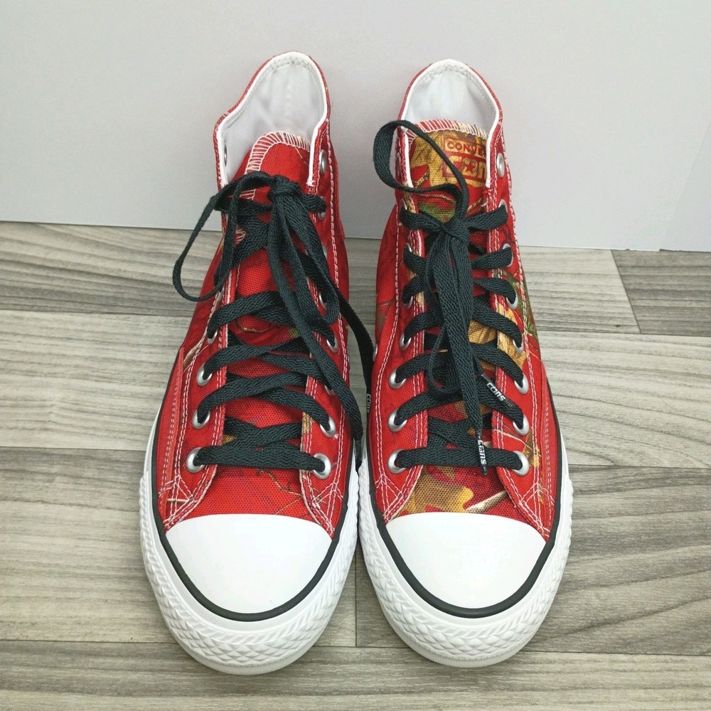 Converse Cons X Red Realtree Camo High Top Shoes Men's‎ Size 7 Women's 9 - Picture 5 of 13